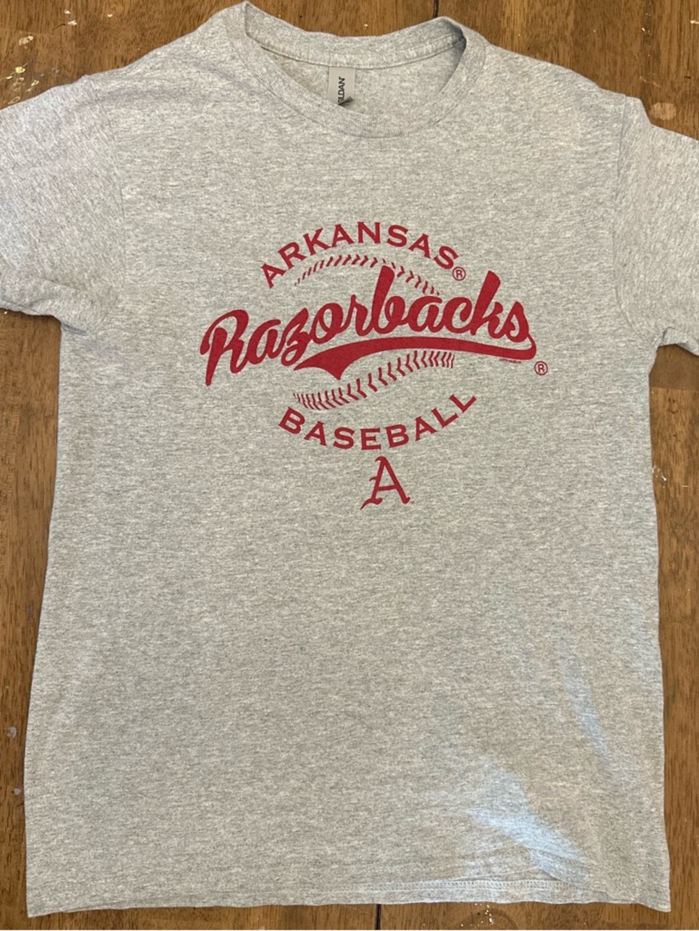 Gildan Gray University of Arkansas Razorbacks Baseball Tee - Small